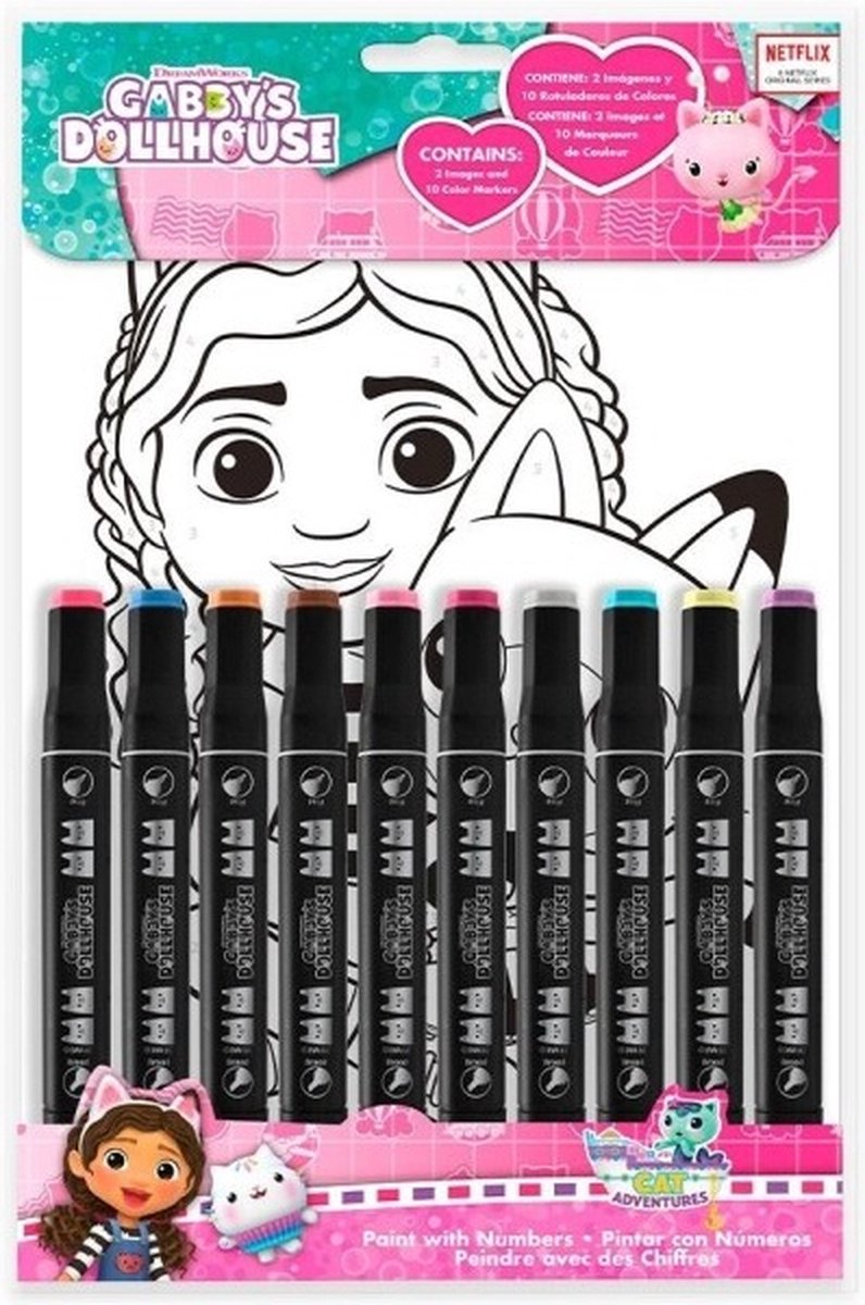 Gabbys Dollhouse Verf-set met nummers - Kleuren op nummer - Hobby